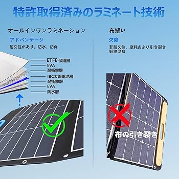 PORTEC ソーラーパネル100W Amazon | 100W 折り畳み式ソーラーパネル USB-C/USB-A/DC出力